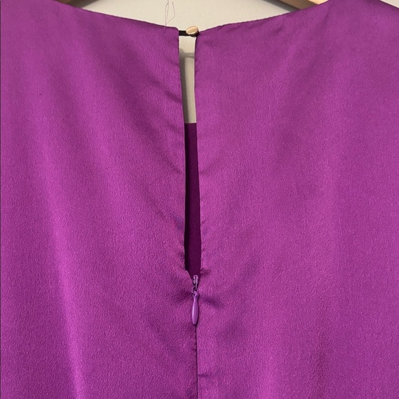 Milly Elma Long Sleeve Satin Purple Dress Mini Size 2 - Picture 5 of 11